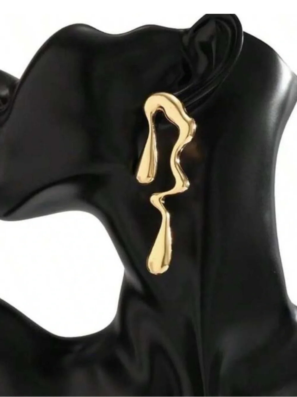 Anthropologie Gold Fluid Sculptural Drop Earrings